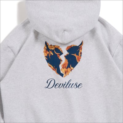 画像4: 【送料無料】Deviluse デビルユース Flame Heart P/Oパーカー ASH