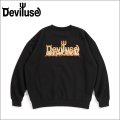 【送料無料】Deviluse デビルユース Flame Logo クルーネックスウェット BLACK