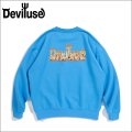 【送料無料】Deviluse デビルユース Flame Logo クルーネックスウェット BLUE