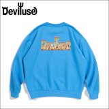 【送料無料】Deviluse デビルユース Flame Logo クルーネックスウェット BLUE