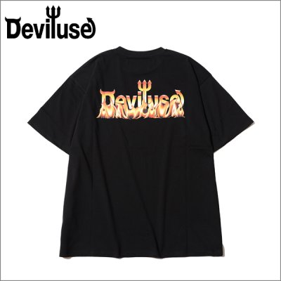 画像1: Deviluse デビルユース Flame Logo Tシャツ BLACK