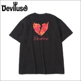 Deviluse デビルユース Flame Heart Tシャツ BLACK