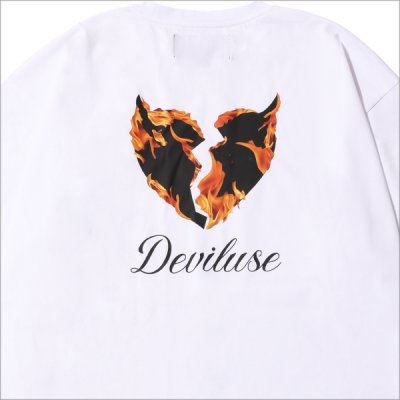画像4: Deviluse デビルユース Flame Heart Tシャツ WHITE