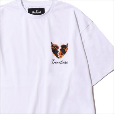 画像5: Deviluse デビルユース Flame Heart Tシャツ WHITE