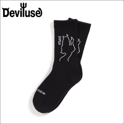 画像1: Deviluse デビルユース She Devil Socks BLACK/WHITE