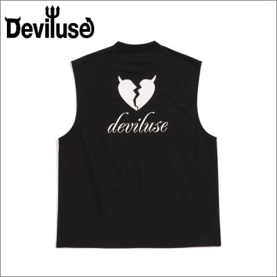 画像1: Deviluse デビルユース Heartaches Sleeveless タンクトップ BLACK