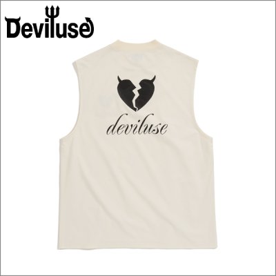 画像1: Deviluse デビルユース Heartaches Sleeveless タンクトップ WHITE