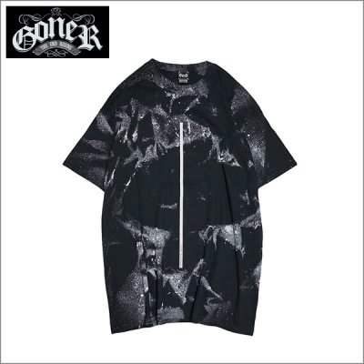 画像1: 【30%OFF】GoneR ゴナー Tie-dye Line Tシャツ BLACK