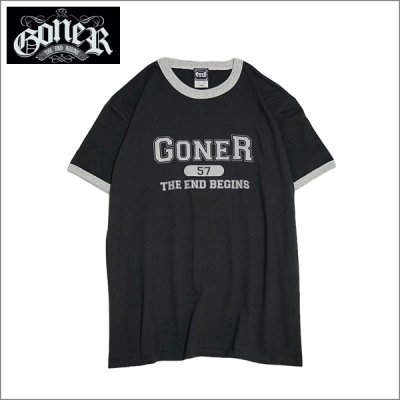 画像1: GoneR ゴナー College Ringer Tシャツ SUMI/H.GRAY