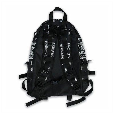 画像2: 【送料無料】KustomStyle カスタムスタイル BANDANA BACK PACK BLACK/WHITE