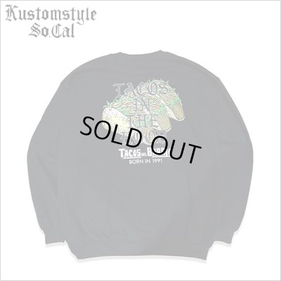 画像1: 【送料無料】CHEYENNE by KUSTOMSTYLE TACOS IN THE HOOD クルーネックスウェット BLACK