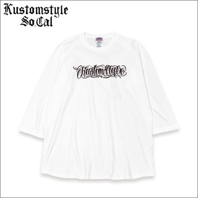 画像1: KustomStyle カスタムスタイル FUCKIN' SCRIPT 3/4 Tシャツ WHITE