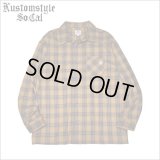 【送料無料】KustomStyle カスタムスタイル LA PALMA CHECK FLANNEL L/Sシャツ ORANGE/BLACK
