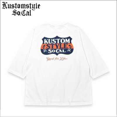 画像1: KustomStyle カスタムスタイル GOOD FOR LIFE 3/4 Tシャツ WHITE