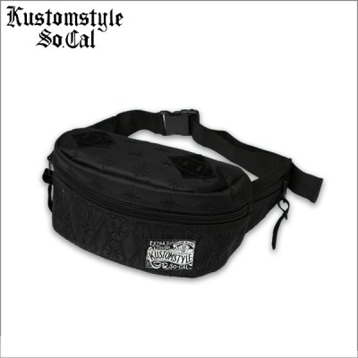 画像1: 【送料無料】KustomStyle カスタムスタイル BANDANA ウエストバッグ BLACK/BLACK