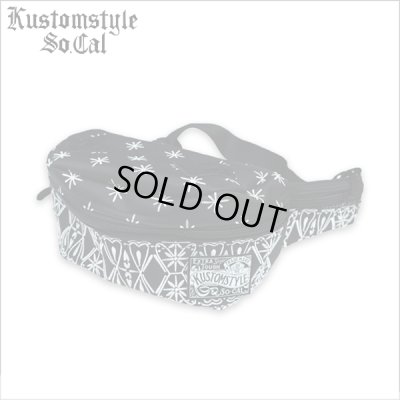 画像1: 【送料無料】KustomStyle カスタムスタイル BANDANA ウエストバッグ BLACK/WHITE