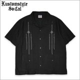 【送料無料】KustomStyle カスタムスタイル JURIUS CAESAR S/S キューバシャツ BLACK
