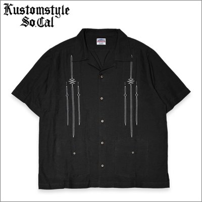画像1: 【送料無料】KustomStyle カスタムスタイル JURIUS CAESAR S/S キューバシャツ BLACK