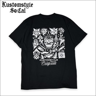 画像1: KustomStyle カスタムスタイル P,L,O SKULL Tシャツ BLACK