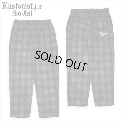 画像1: 【送料無料】KustomStyle カスタムスタイル SUPREME QUALITY '24 CHECK パンツ BLACK/WINE RED