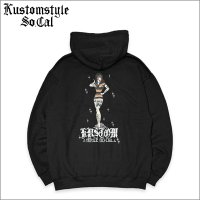 【送料無料】KustomStyle カスタムスタイル CHOLA PIN-UP プルオーバーパーカー BLACK