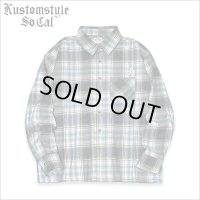 【送料無料】KustomStyle カスタムスタイル STARLITE L/Sチェックシャツ BLUE/NAVY