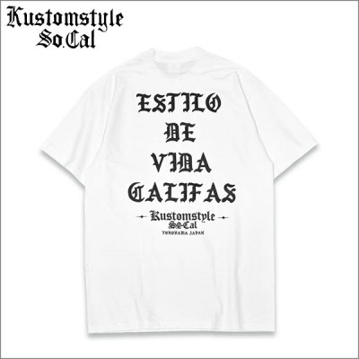 画像1: KustomStyle カスタムスタイル ESTILO CALIFAS Tシャツ WHITE