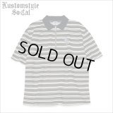 【送料無料】KustomStyle カスタムスタイル KARMA BORDER HALF ZIP S/Sシャツ BROWN