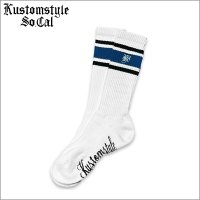 KustomStyle カスタムスタイル K DIA HIGH SOCKS WHITE/BLUE