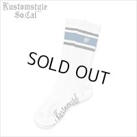 KustomStyle カスタムスタイル K DIA HIGH SOCKS WHITE/BLUE