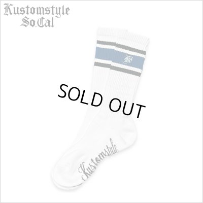 画像1: KustomStyle カスタムスタイル K DIA HIGH SOCKS WHITE/BLUE