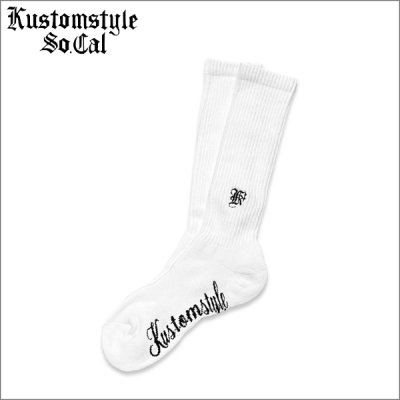 画像1: KustomStyle カスタムスタイル K DIA HIGH SOCKS WHITE