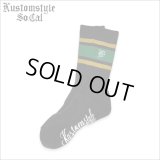 KustomStyle カスタムスタイル K DIA CREW SOCKS BLACK/GREEN