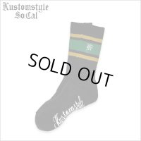 KustomStyle カスタムスタイル K DIA CREW SOCKS BLACK/GREEN
