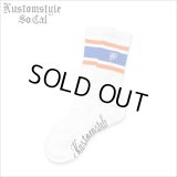 KustomStyle カスタムスタイル K DIA CREW SOCKS WHITE/BLUE