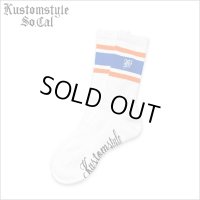 KustomStyle カスタムスタイル K DIA CREW SOCKS WHITE/BLUE