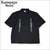 【送料無料】KustomStyle カスタムスタイル CARLSBAD S/S オープンカラーシャツ BLACK