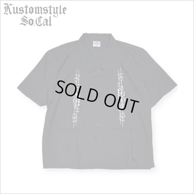 画像1: 【送料無料】KustomStyle カスタムスタイル CARLSBAD S/S オープンカラーシャツ BLACK