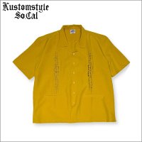 【送料無料】KustomStyle カスタムスタイル CARLSBAD S/S オープンカラーシャツ MUSTARD