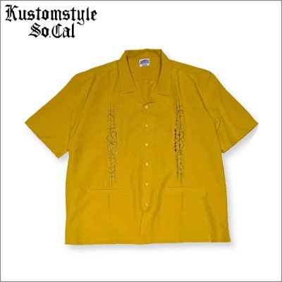 画像1: 【送料無料】KustomStyle カスタムスタイル CARLSBAD S/S オープンカラーシャツ MUSTARD