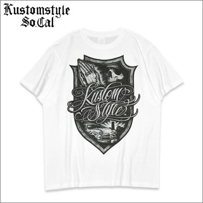 画像1: KustomStyle カスタムスタイル ESCUDO DE CEPILLO Tシャツ WHITE