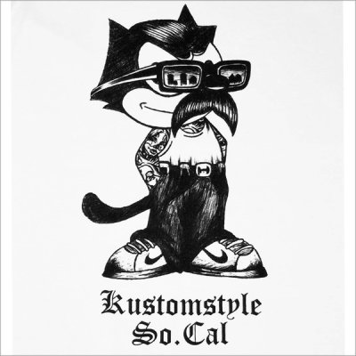 画像4: KustomStyle カスタムスタイル THE CAT Tシャツ WHITE