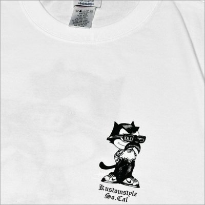 画像5: KustomStyle カスタムスタイル THE CAT Tシャツ WHITE
