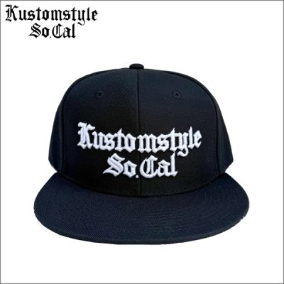画像1: KustomStyle カスタムスタイル OLD ENGLISH スナップバックCAP BLACK