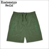 【送料無料】KustomStyle カスタムスタイル CARLSBAD ショーツ GREEN
