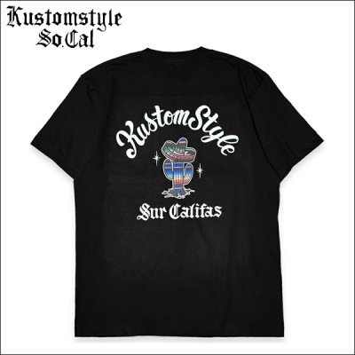 画像1: KustomStyle カスタムスタイル CACTUS SUR CALIFAS Tシャツ BLACK