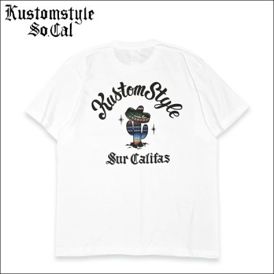 画像1: KustomStyle カスタムスタイル CACTUS SUR CALIFAS Tシャツ WHITE