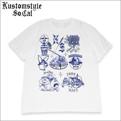 画像1: KustomStyle カスタムスタイル TATTOO FLASH Tシャツ WHITE