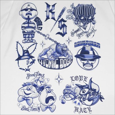 画像4: KustomStyle カスタムスタイル TATTOO FLASH Tシャツ WHITE