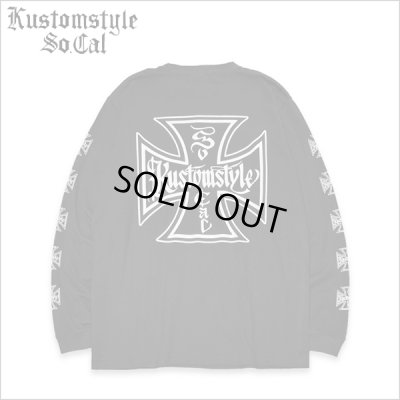 画像1: KustomStyle カスタムスタイル IRON CROSS L/S Tシャツ BLACK	
